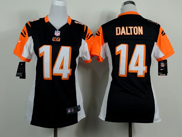 Women Cincinnati Bengals #14 Andy Dalton Black Nike NFL Jerseys